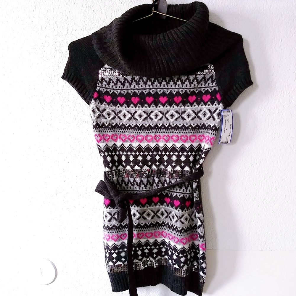 HEART N CRUSH GRAY PINK Dress  sz 14